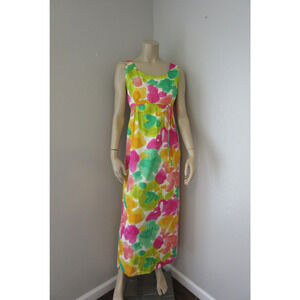 Carol & Mary Polynesian Casuals Splash of Color Maxi S Sleeveless Dress